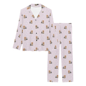 Yorkshire Terrier Pattern Print Design 02 Women's Long Pajama Set