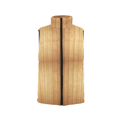 Wood Printed Pattern Print Design 05 Men's Padded Vest
