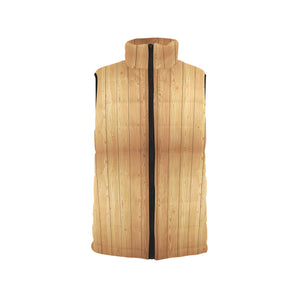 Wood Printed Pattern Print Design 05 Men's Padded Vest