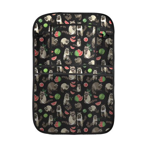 Raccoon watermelon pattern Car Seat Back Organizer