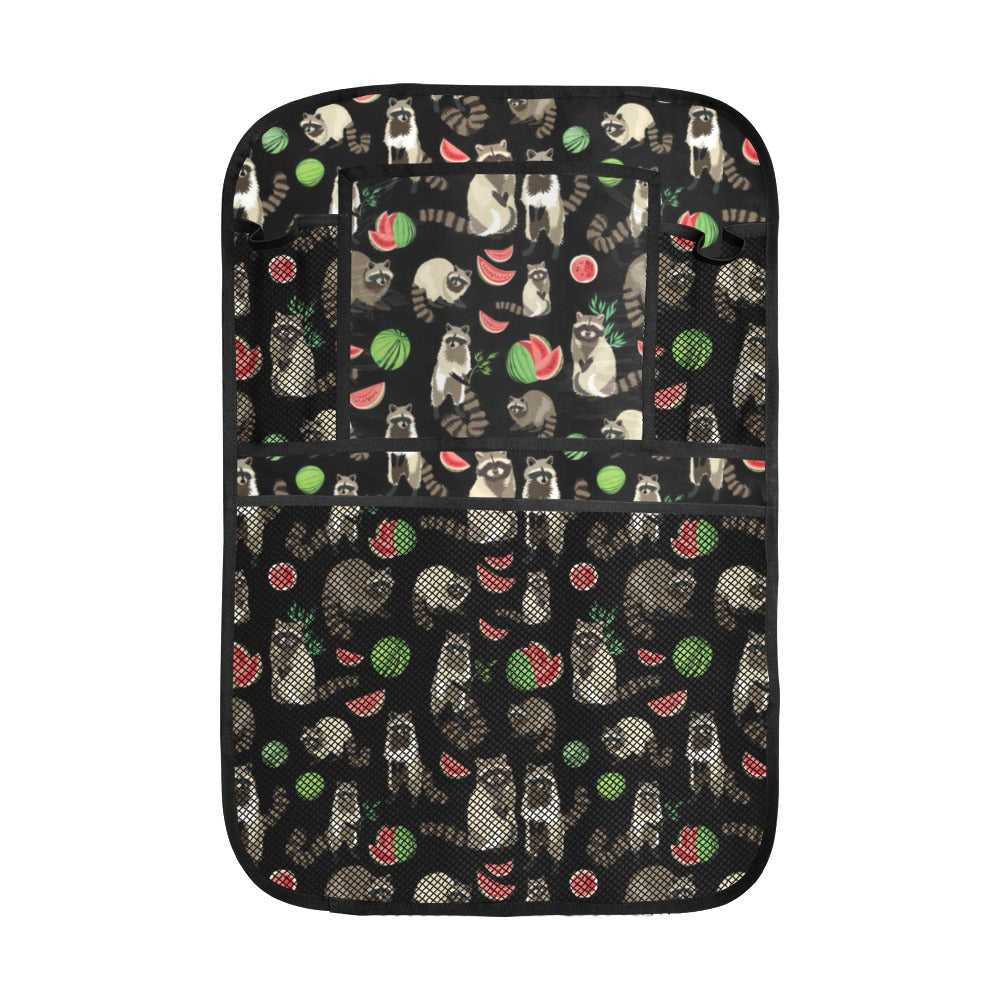 Raccoon watermelon pattern Car Seat Back Organizer