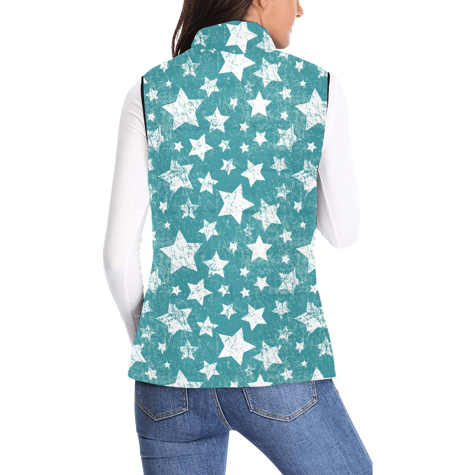 Vintage star pattern Women's Padded Vest