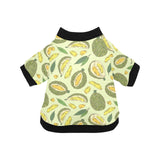 Durian leaves pattern background All Over Print Pet Dog Round Neck Fuzzy Shirt