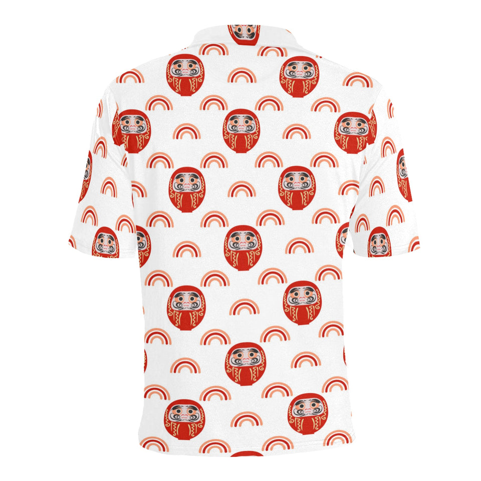 Daruma japanese wooden doll design pattern Men's All Over Print Polo Shirt