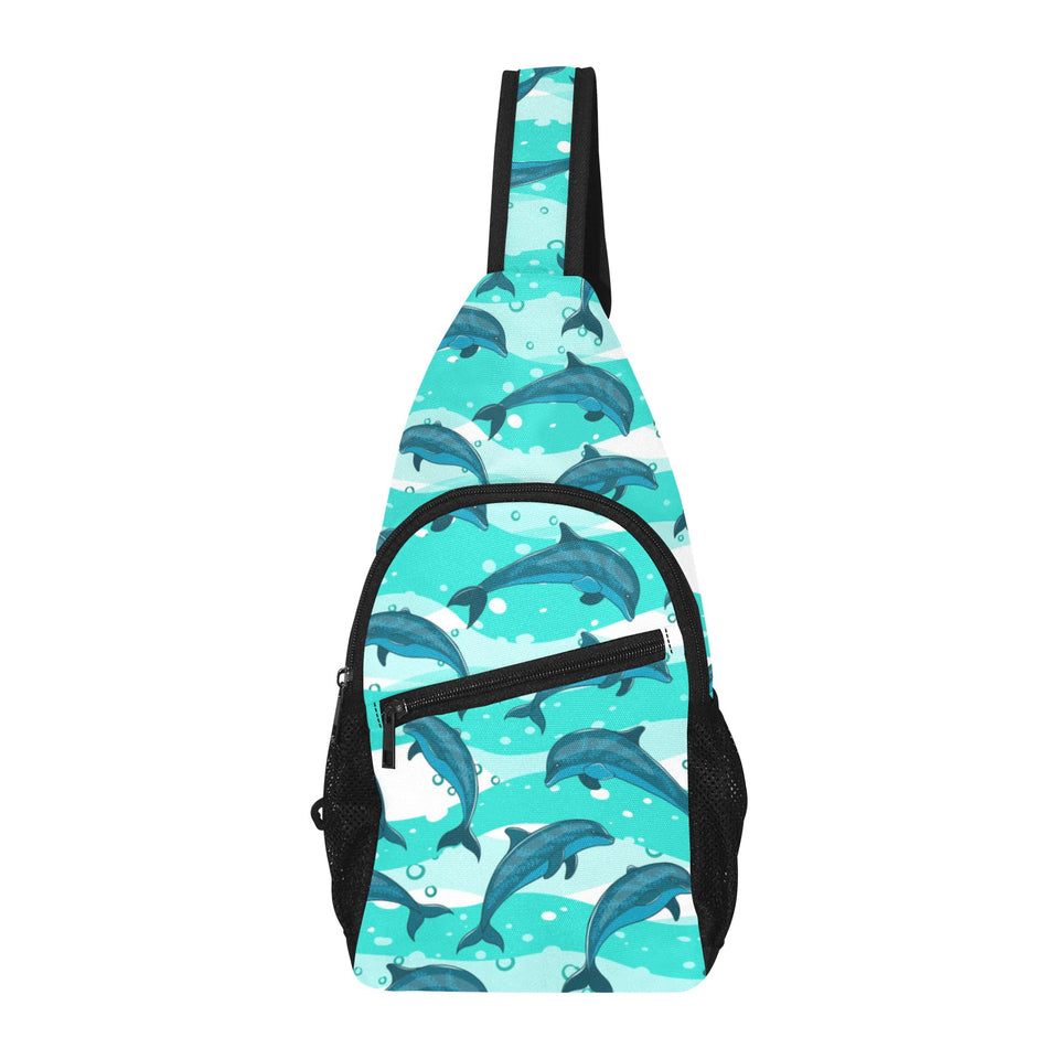 Dolphin sea pattern All Over Print Chest Bag