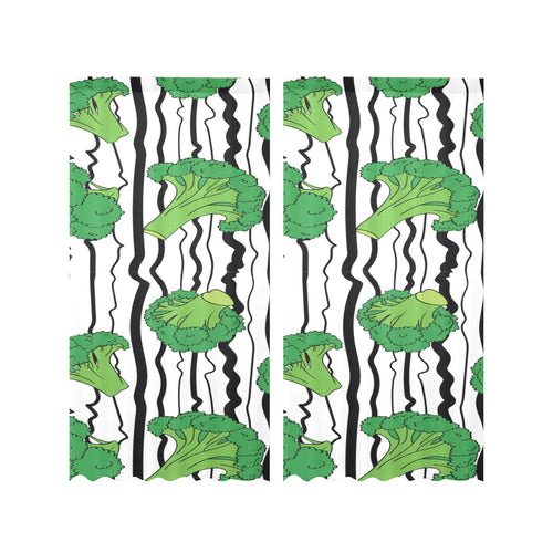 Cool Broccoli pattern Gauze Curtain