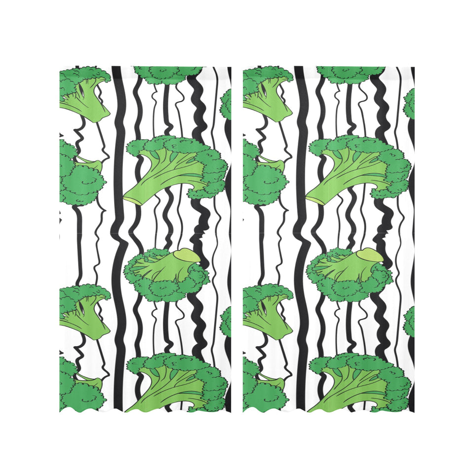 Cool Broccoli pattern Gauze Curtain