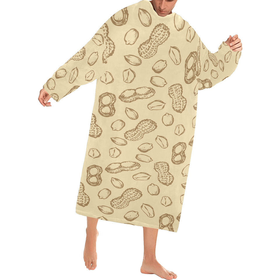 hand drawn peanuts pattern Blanket Robe with Sleeves