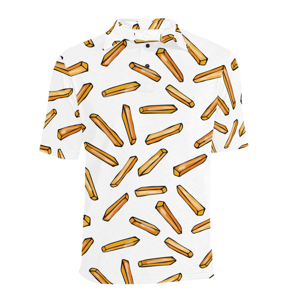 French fries potato pattern Men's All Over Print Polo Shirt