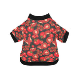 Tomato black background All Over Print Pet Dog Round Neck Fuzzy Shirt