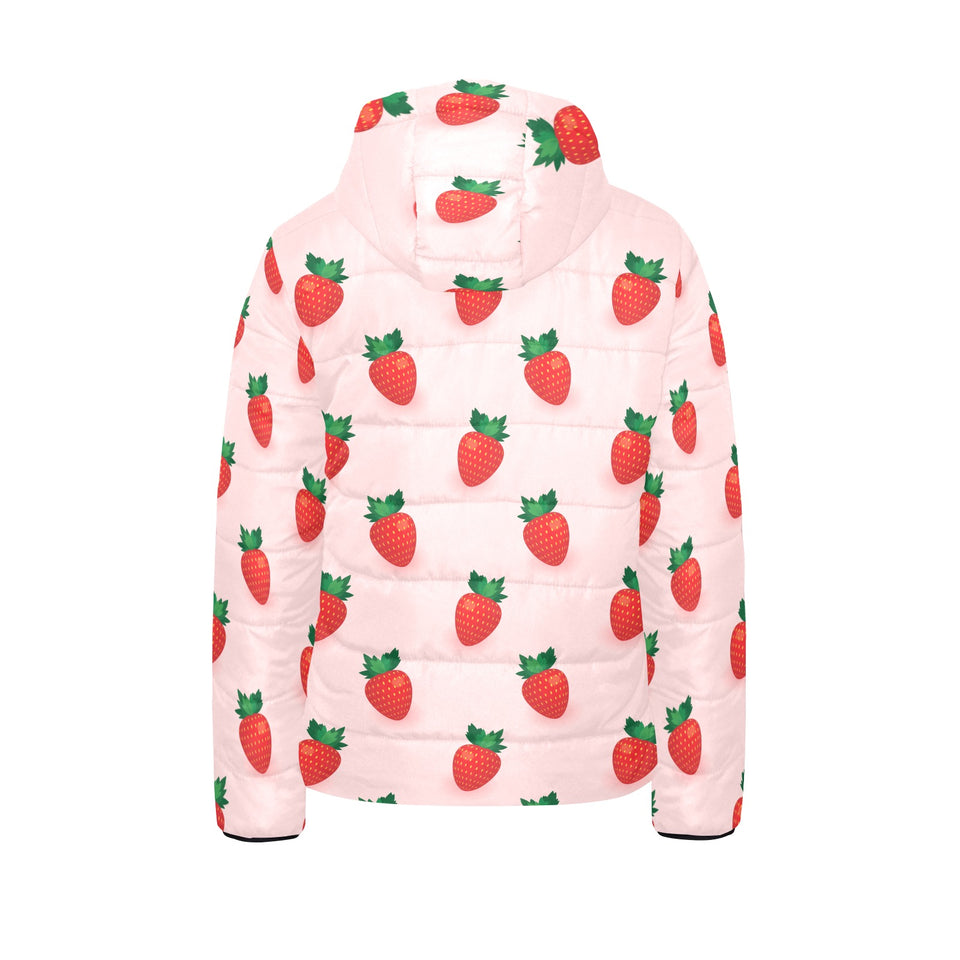 Strawberry beautiful pattern Kids' Boys' Girls' Padded Hooded Jacket