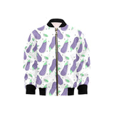 Eggplant Pattern Print Design 05 Kids' Boys' Girls' Bomber Jacket