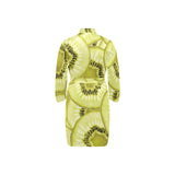 Sliced kiwi pattern Men's Long Sleeve Belted Night Robe