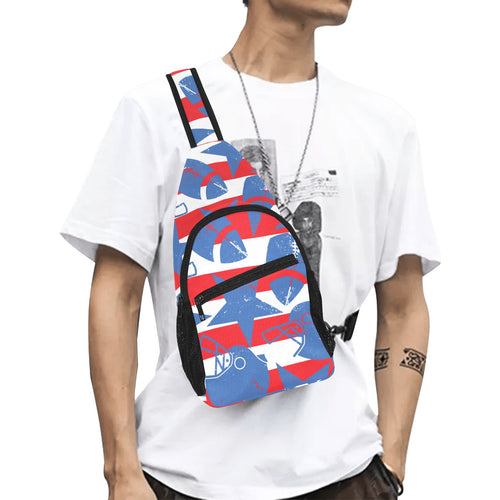 American football ball star stripes pattern All Over Print Chest Bag