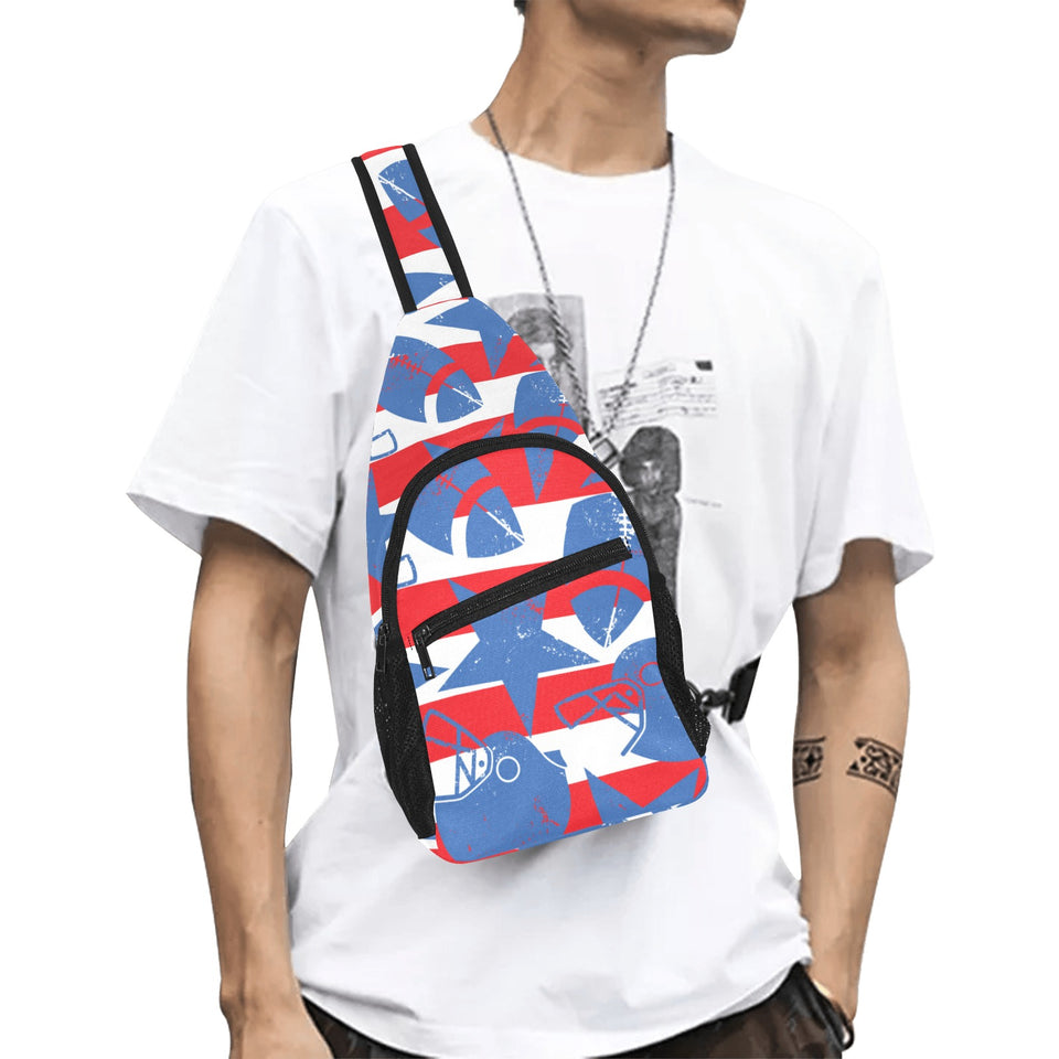 American football ball star stripes pattern All Over Print Chest Bag