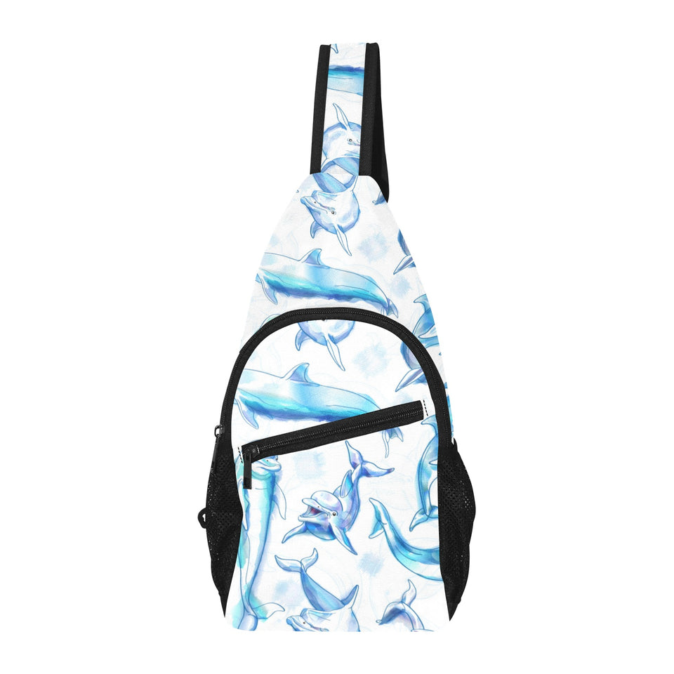 Watercolor dolphin pattern All Over Print Chest Bag