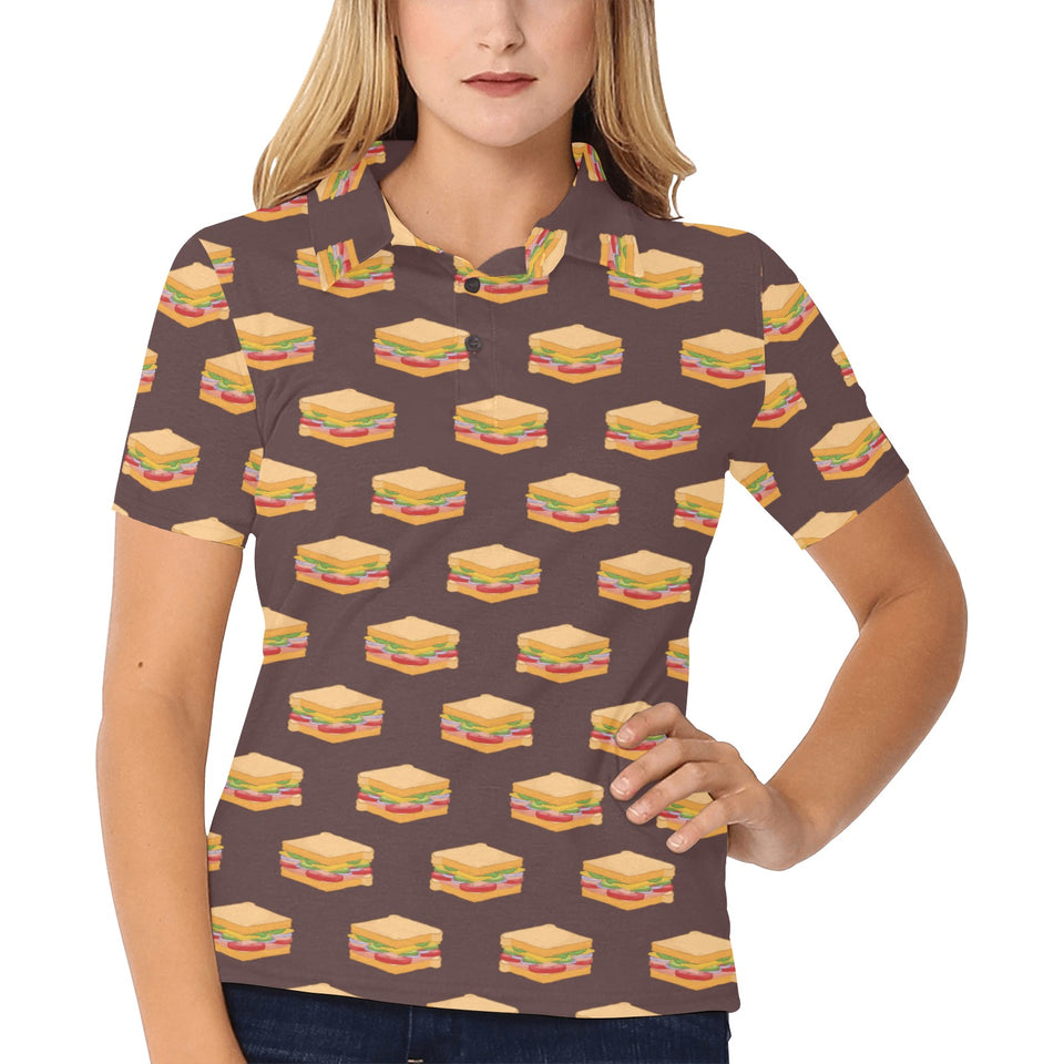 Sandwich Pattern Print Design 04 Women's All Over Print Polo Shirt
