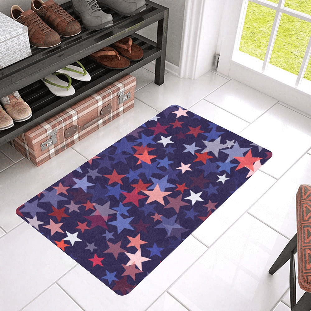 Red blue star pattern Doormat