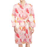 Hand drawn heart design pattern Men's Long Sleeve Belted Night Robe