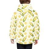 Corn Pattern Print Design 05 Kids' Boys' Girls' Padded Hooded Jacket