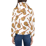 Paint Guitar Pattern Women's Padded Hooded Jacket