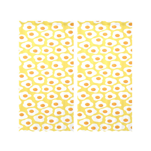 Fried Eggs Pattern Print Design 05 Gauze Curtain