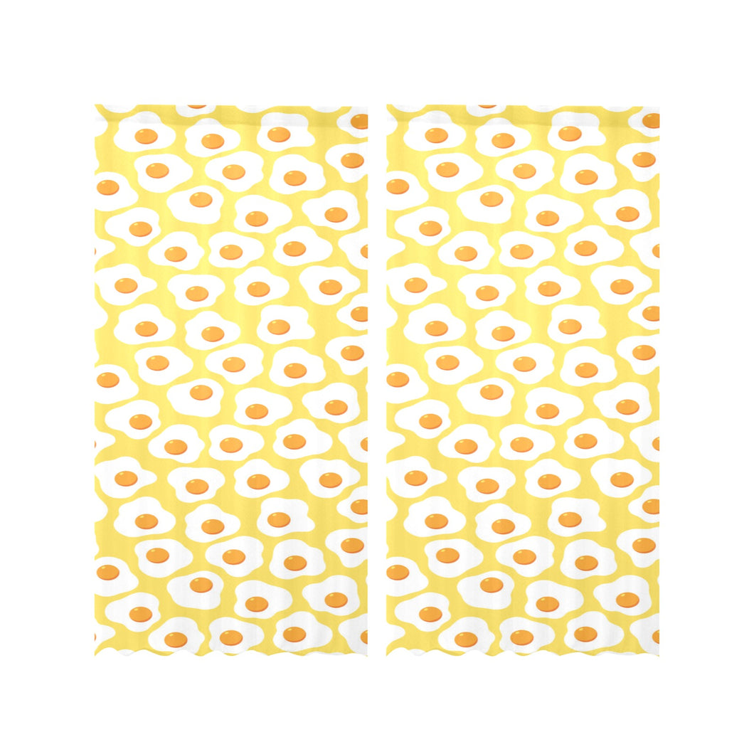 Fried Eggs Pattern Print Design 05 Gauze Curtain