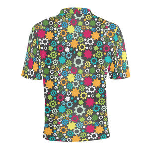 Gear Pattern Print Design 03 Men's All Over Print Polo Shirt