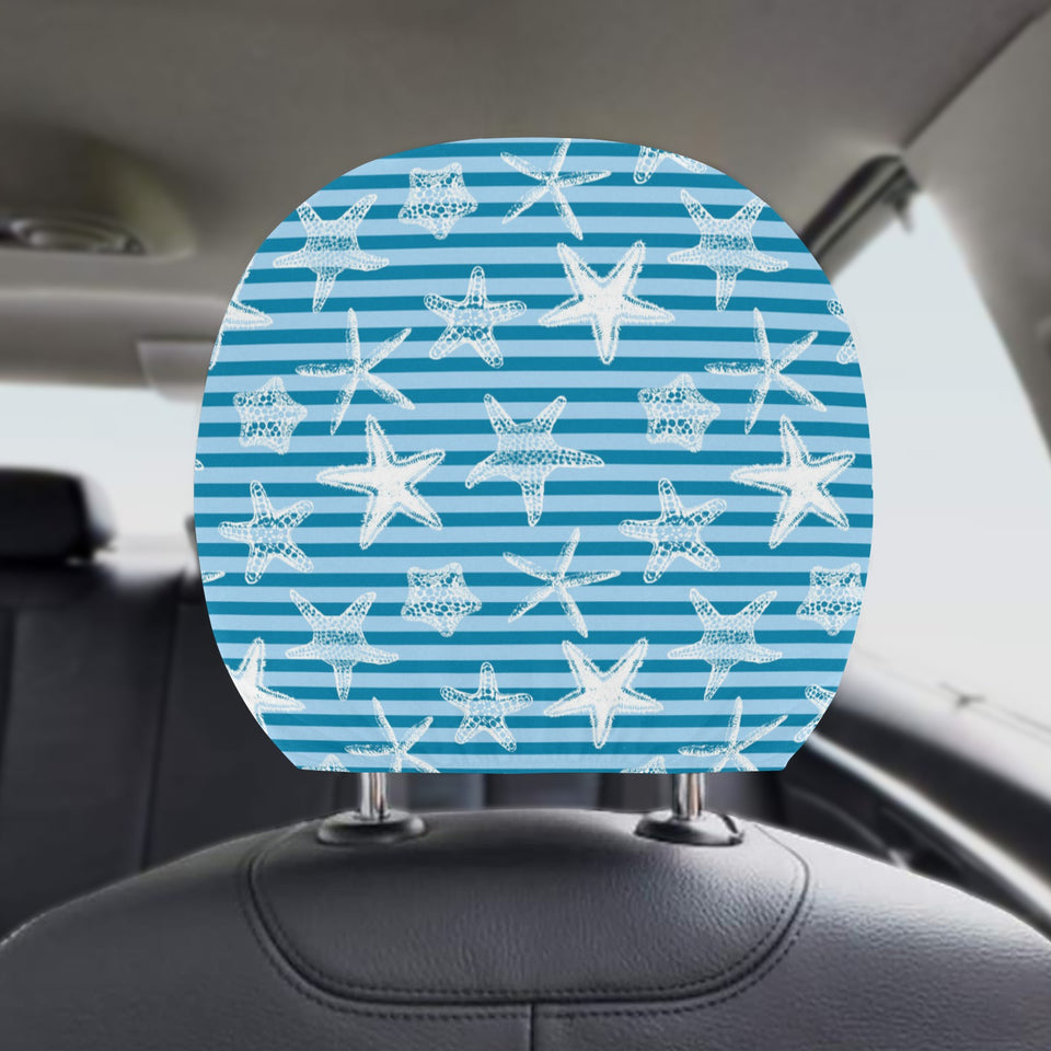 Starfish blue blackground Car Headrest Cover