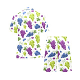 Grape pattern Men's V-Neck Short Pajama Set