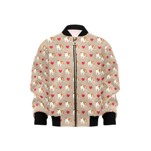 English Bulldog Pattern Print Design 05 Kids' Boys' Girls' Bomber Jacket
