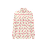 peanuts texture pattern Women's Long Sleeve Polo Shirt