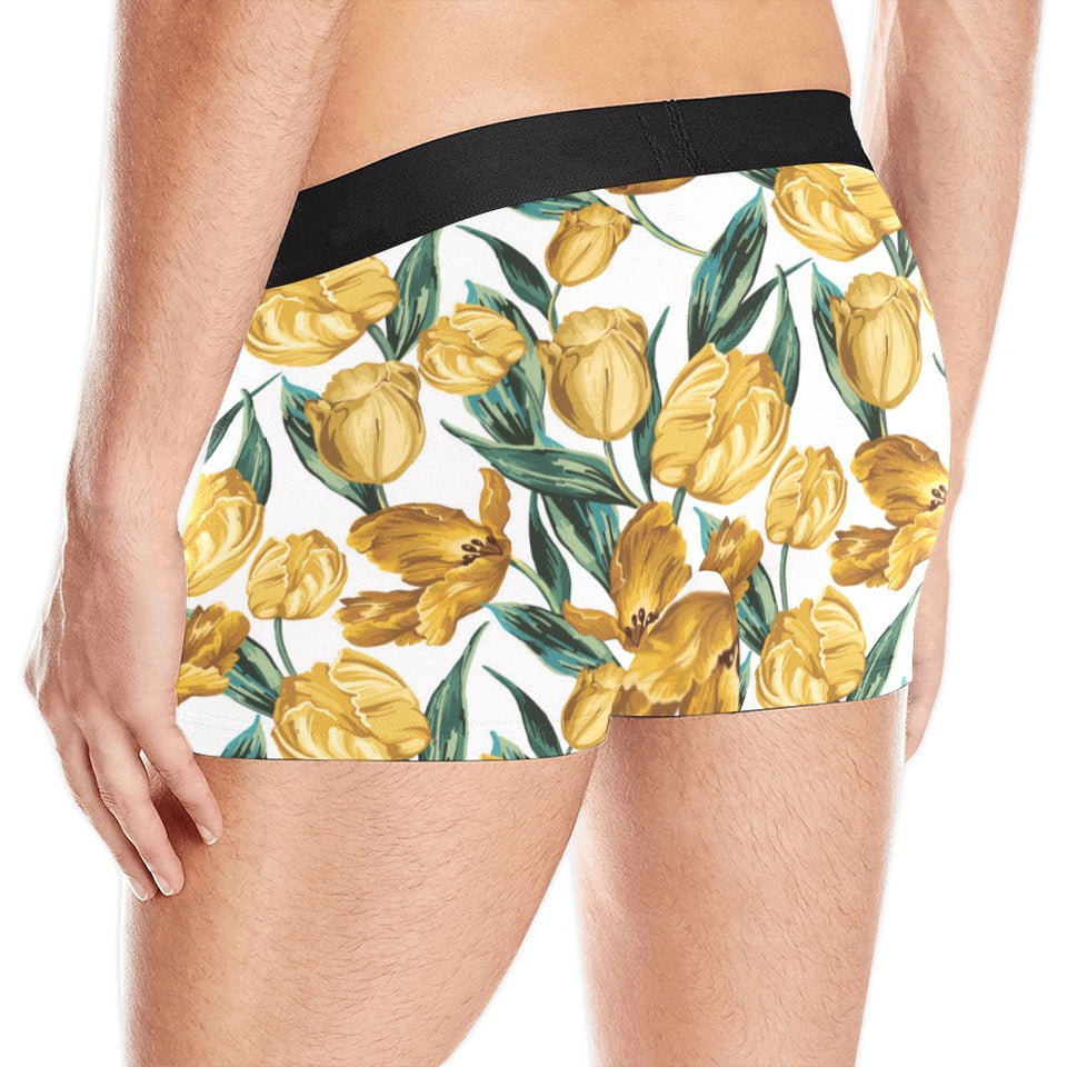yellow tulips pattern Men's All Over Print Boxer Briefs Men's Underwear