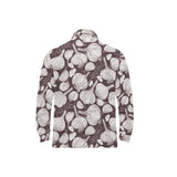 Garlic bulb dark background Men's Long Sleeve Polo Shirt