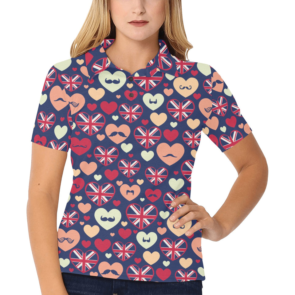 British Pattern Print Design 02 Women's All Over Print Polo Shirt