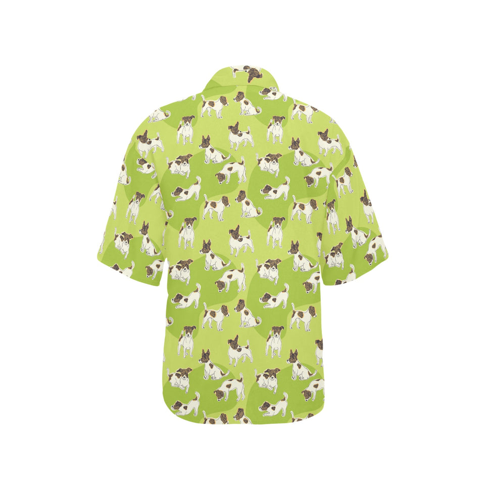 Jack Russel Pattern Print Design 01 Women's All Over Print Hawaiian Shirt