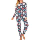 dragon fruits dark blue background Women's All Over Print Pajama Set