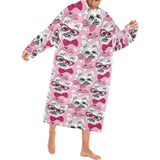 Yorkshire Terrier Pattern Print Design 03 Blanket Robe with Sleeves