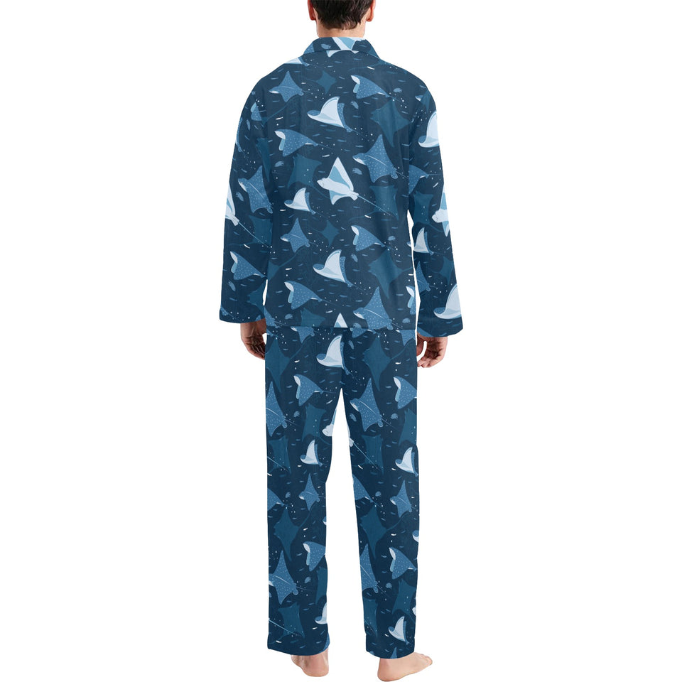 Stingray Pattern Print Design 04 Men's Long Pajama Set