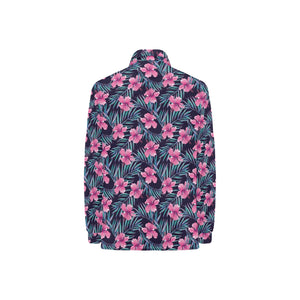 Hibiscus Pattern Print Design 05 Women's Long Sleeve Polo Shirt
