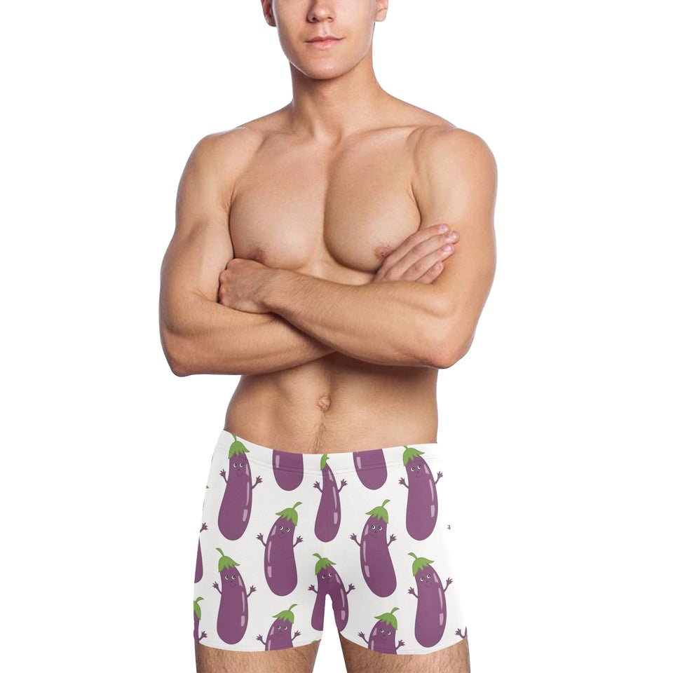 Eggplant Pattern Print Design 01 Men's Swimming Trunks