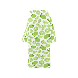 Lime design pattern Blanket Robe with Sleeves