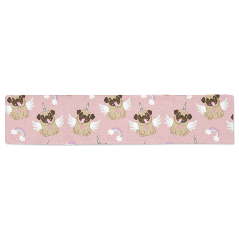 Cute unicorn pug pattern Table Runner