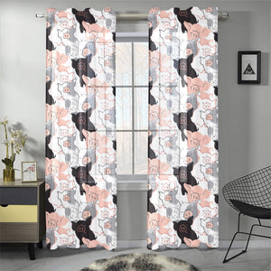 Pig Pattern Print Design 05 Gauze Curtain