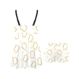 Bread Toast Pattern Print Design 01 Chest Sexy Pleated Two Piece Swim Dress