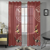 Koi Fish Carp Fish red background Gauze Curtain