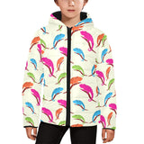 Colorful Chameleon lizard pattern Kids' Boys' Girls' Padded Hooded Jacket