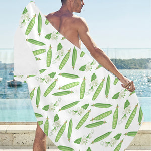 Green Peas Pattern Print Design 04 Beach Towel