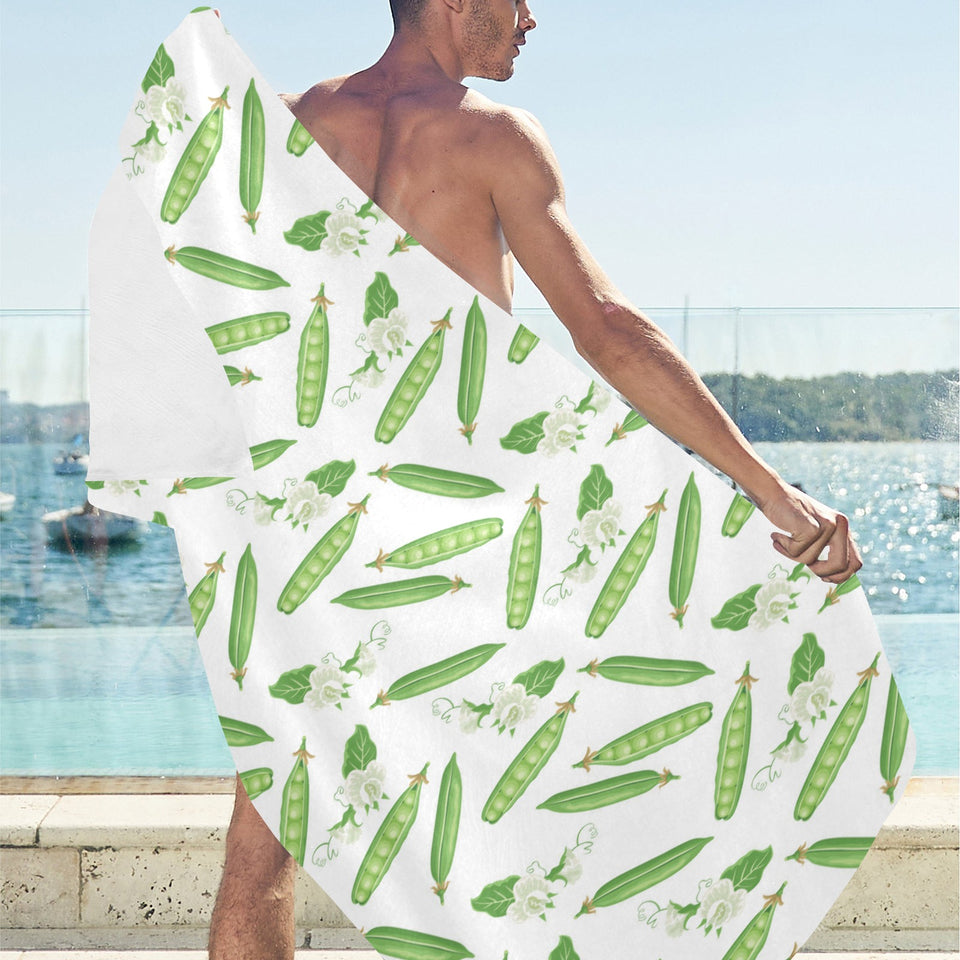 Green Peas Pattern Print Design 04 Beach Towel