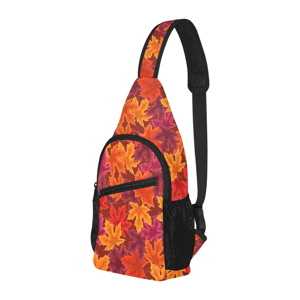 Autumn maple leaf pattern All Over Print Chest Bag